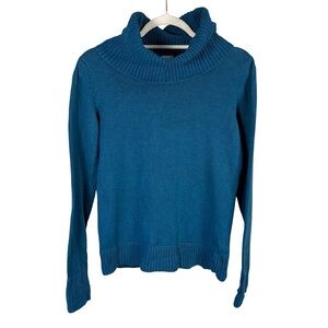 Esprit Teal Cowl Neck Sweater Size S Cozy Minimalist Classic Fall Winter